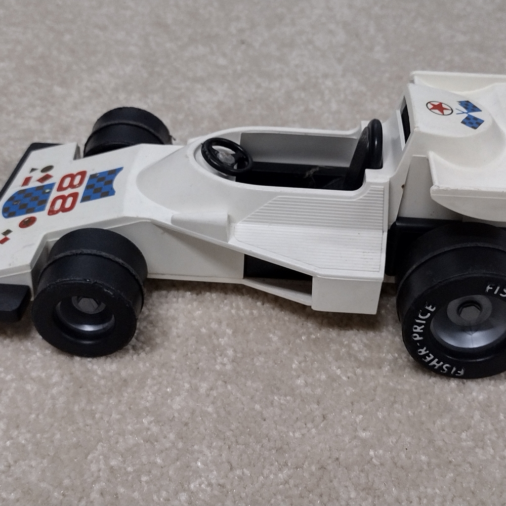 Fisher-Price White Race Car Toy